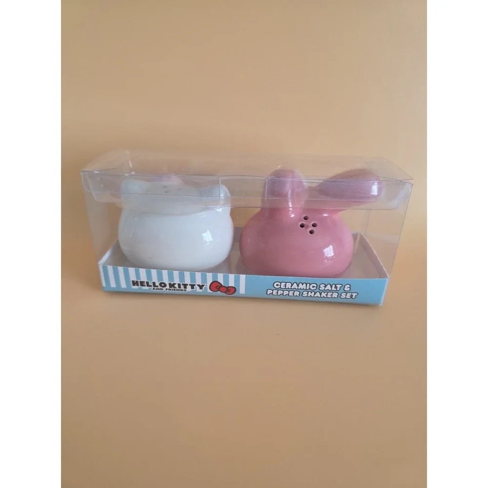Hello Kitty My Melody‎ Ceramic Salt Pepper Shaker Set Sanrio Licensed New